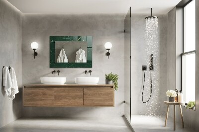 Miroir rectangulaire avec décoration Feuilles vertes dorées