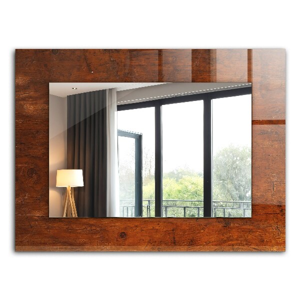 Miroir rectangulaire imprimé Vieille table en bois