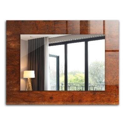 Miroir rectangulaire imprimé Vieille table en bois