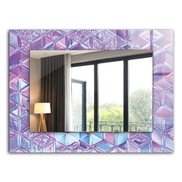 Miroir rectangulaire avec décoration Cubes colorés transparents
