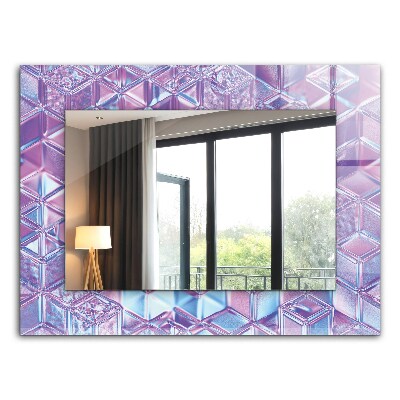 Miroir rectangulaire avec décoration Cubes colorés transparents
