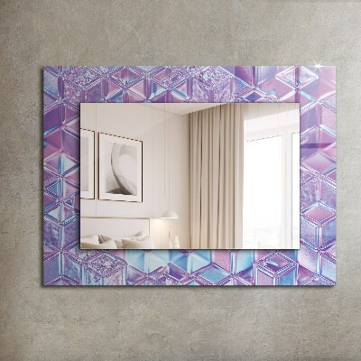 Miroir rectangulaire avec décoration Cubes colorés transparents