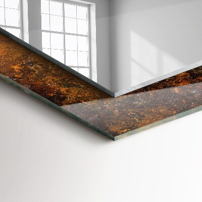 Miroir rectangulaire avec décoration Surface métallique rouillée