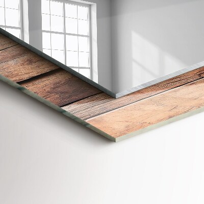 Miroir rectangulaire imprimé Mur en panneaux de bois