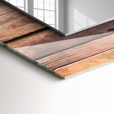 Miroir rectangulaire imprimé Mur en panneaux de bois