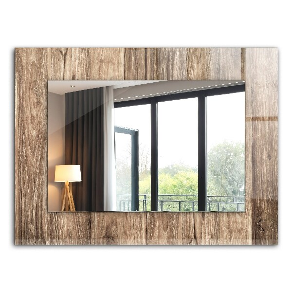 Miroir rectangulaire avec décoration Planches de bois