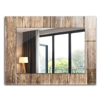 Miroir rectangulaire avec décoration Planches de bois