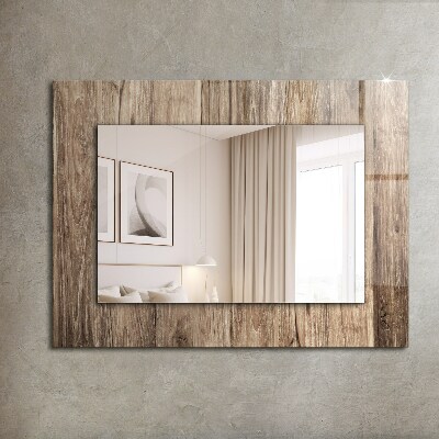 Miroir rectangulaire avec décoration Planches de bois