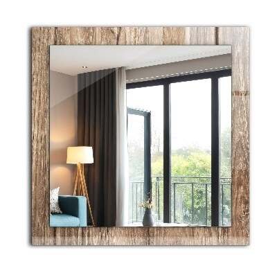 Miroir rectangulaire avec décoration Planches de bois