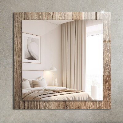 Miroir rectangulaire avec décoration Planches de bois