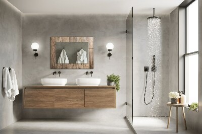 Miroir rectangulaire avec décoration Planches de bois