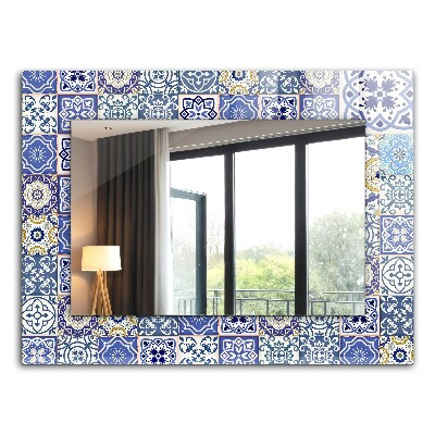 Miroir rectangulaire imprimé Carreaux de mosaïque colorés