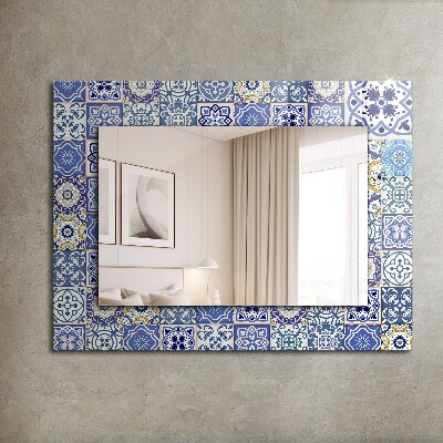 Miroir rectangulaire imprimé Carreaux de mosaïque colorés