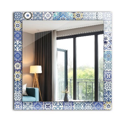 Miroir rectangulaire imprimé Carreaux de mosaïque colorés