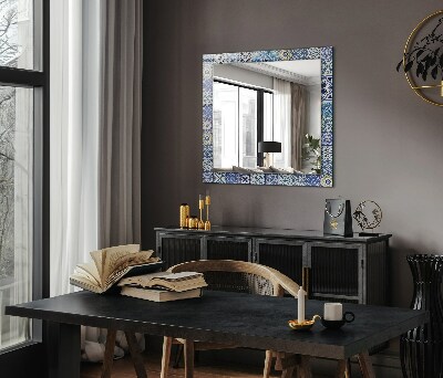 Miroir rectangulaire imprimé Carreaux de mosaïque colorés