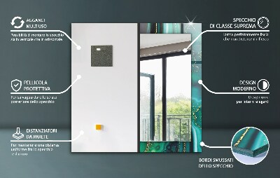 Miroir rectangulaire imprimé Carreaux de mosaïque colorés
