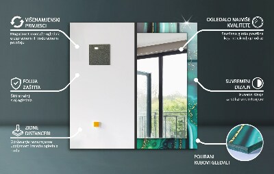 Miroir rectangulaire imprimé Carreaux de mosaïque colorés