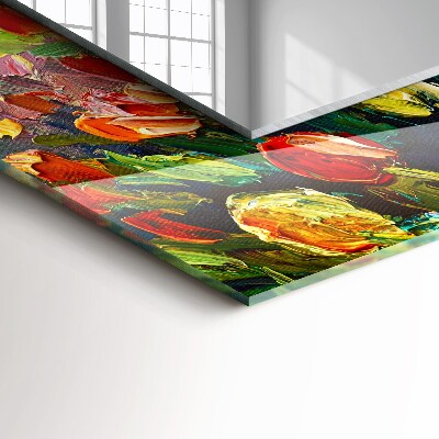 Miroir rectangulaire avec décoration Champ de tulipes
