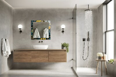 Miroir rectangulaire imprimé Motifs de fleurs et de feuilles