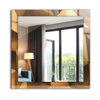 Miroir rectangulaire avec décoration Motifs géométriques dorés