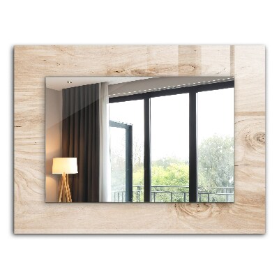 Miroir rectangulaire avec décoration Bois avec des nœuds