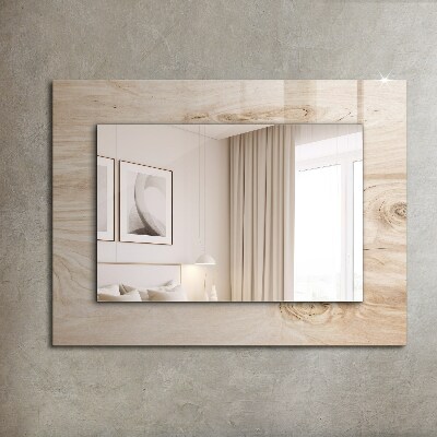 Miroir rectangulaire avec décoration Bois avec des nœuds