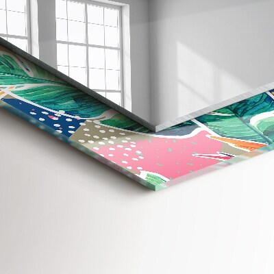 Miroir rectangulaire imprimé Fleurs et feuilles