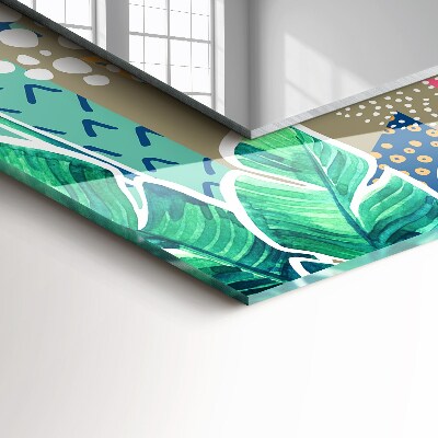 Miroir rectangulaire imprimé Fleurs et feuilles