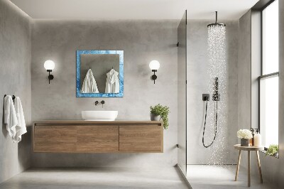 Miroir rectangulaire avec décoration Motif marbre bleu