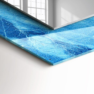 Miroir rectangulaire avec décoration Motif marbre bleu