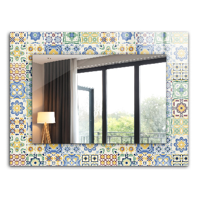 Miroir rectangulaire imprimé Motifs de carreaux colorés