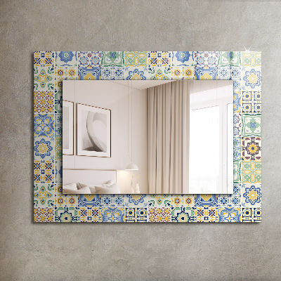 Miroir rectangulaire imprimé Motifs de carreaux colorés
