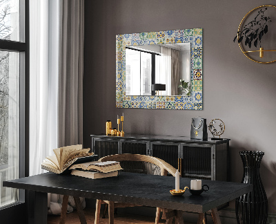 Miroir rectangulaire imprimé Motifs de carreaux colorés