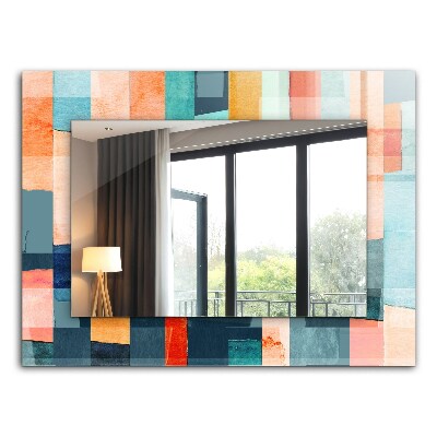 Miroir rectangulaire avec décoration Rectangles abstraits colorés