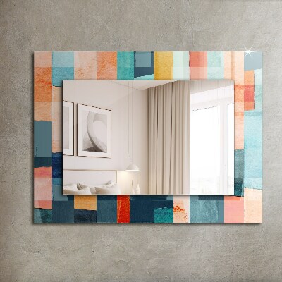 Miroir rectangulaire avec décoration Rectangles abstraits colorés