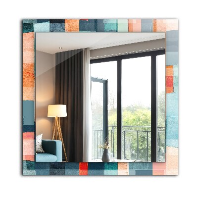 Miroir rectangulaire avec décoration Rectangles abstraits colorés