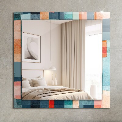 Miroir rectangulaire avec décoration Rectangles abstraits colorés
