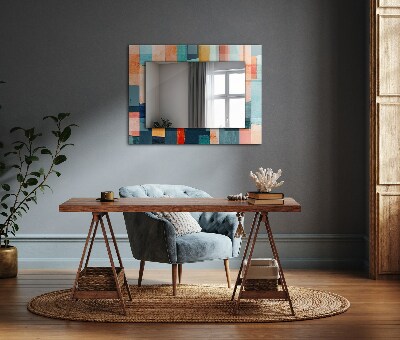 Miroir rectangulaire avec décoration Rectangles abstraits colorés