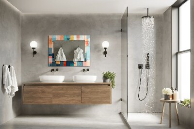 Miroir rectangulaire avec décoration Rectangles abstraits colorés