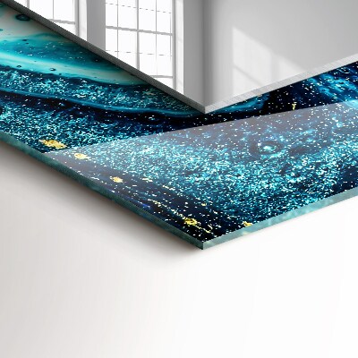 Miroir rectangulaire imprimé Art abstrait bleu