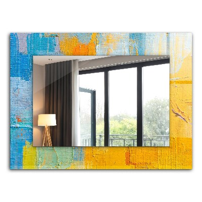 Miroir rectangulaire avec décoration Peinture à l'huile abstraite