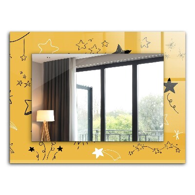 Miroir rectangulaire avec décoration Dessins de diverses étoiles
