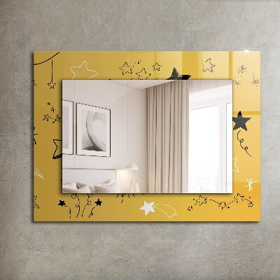 Miroir rectangulaire avec décoration Dessins de diverses étoiles