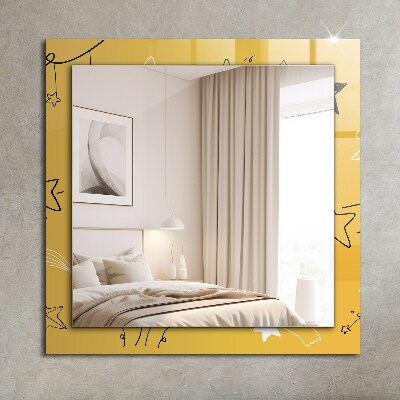 Miroir rectangulaire avec décoration Dessins de diverses étoiles