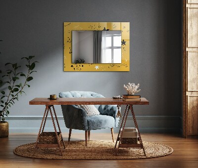 Miroir rectangulaire avec décoration Dessins de diverses étoiles