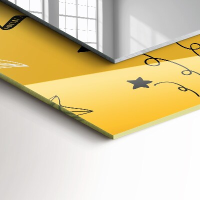 Miroir rectangulaire avec décoration Dessins de diverses étoiles