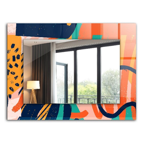 Miroir rectangulaire avec décoration Graphiques abstraits et colorés
