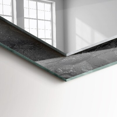 Miroir rectangulaire imprimé Fissures de roches noires