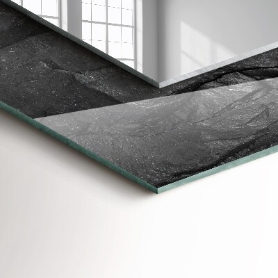 Miroir rectangulaire imprimé Fissures de roches noires