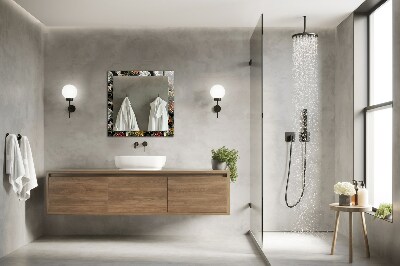 Miroir rectangulaire avec décoration Fleurs et oiseaux